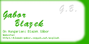 gabor blazek business card